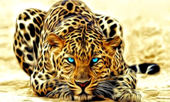 Купити Набір алмазної мозаїки 30х50 см. Вогняний леопард (викладка за номерами на полотні) квадратні камінчики, повна викладка полотна  в Україні