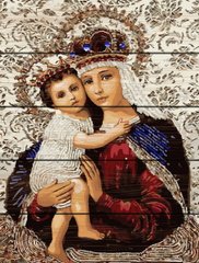 Купити Картина за номерами на дереві. Ікона Божої Матері  в Україні