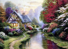 Купити Алмазна мозаїка. Будинок мрії – Квітучий сад, худ.Кінкейд 55 х 40 см  в Україні