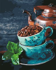 Купити Картина за номерами. Натюрморт з кавою і м'ятою  в Україні