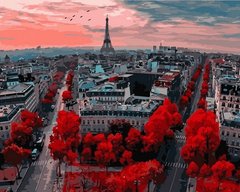 Купити Картина за номерами. Червоні фарби Парижа  в Україні