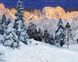 Картина з страз. Зимовий пейзаж в горах, Без підрамника, 50 х 40 см