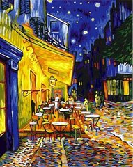 Купить Картина по номерам Premium-качества. Ночная терраса кафе  в Украине