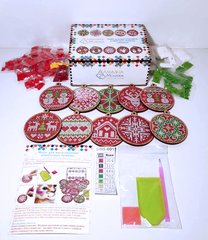 Набір новорічної прикраси для ялинки з алмазної мозаїки (10 шт)