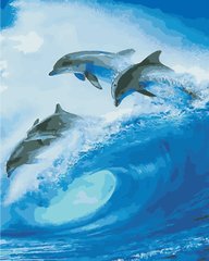 Купить Картина по номерам. Стая дельфинов  в Украине