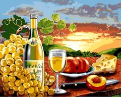 Купити Картина за номерами. Біле вино з фруктами  в Україні