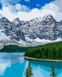 Картина за номерами Блакитне гірське озеро, Без коробки, 40 х 50 см