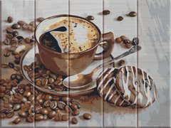 Купити Картина за номерами на дереві. Чашка кави  в Україні
