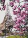 Алмазна мозаїка на підрамнику 40х50 Ейфелева вежа у квітах SP074