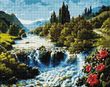 Купити Алмазна мозаїка 40х50 Красивий водоспад SP081  в Україні