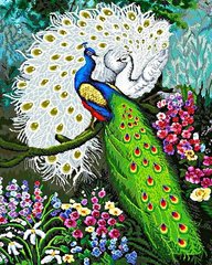 Купить Картина из мозаики. Павлин и пава  в Украине