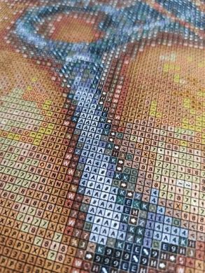 Купить Алмазная мозаика. Енотиком в фиолетовых суккулентов 40 x 50 см  в Украине