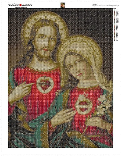 Купити Алмазна мозаїка. Святі серця Ісуса і Марії  в Україні