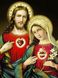 Алмазна мозаїка. Святі серця Ісуса і Марії, Без підрамника, 60 х 45 см