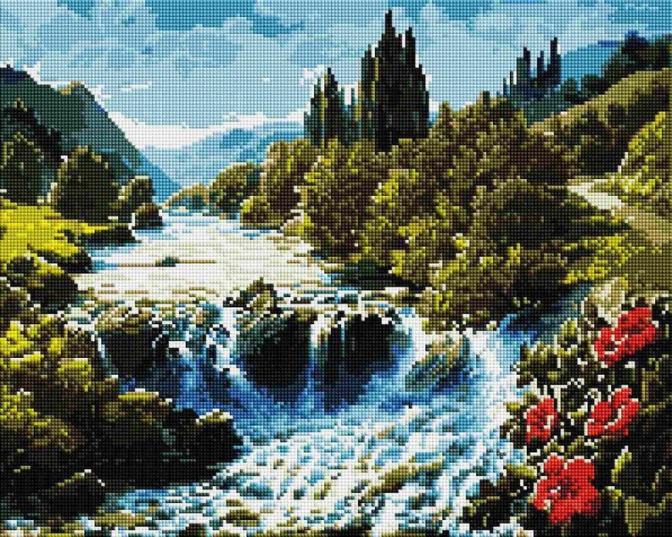 Купить Набор алмазной мозаики 40х50 Красивий водопад SP081  в Украине