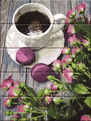 Купити Картина за номерами на дереві. Романтична кава  в Україні