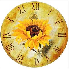 Купити Картина з мозаїки. Годинник - Соняшник 40 х 40 см  в Україні