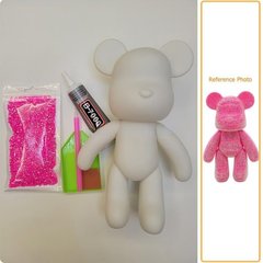 Алмазный мишка 21 см, розовый (набор)