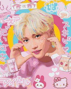 Купить Картина по номерам без коробки. Аниме K-Pop: Stray Kids Ли Феликс (Li Felix)  в Украине