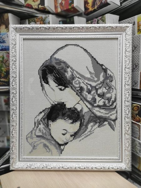 Купити Набір алмазної мозаїки 40х50 Марія з немовлям SP043  в Україні