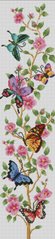 Купити Алмазна мозаїка. Метелики з рожевими квітами 20x84 см  в Україні