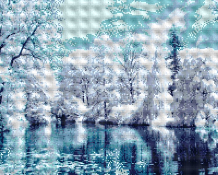 Купить Картина из страз. Зимнее озеро  в Украине