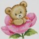 Діамантовий живопис Ведмедик в рожевій квітці, Без підрамника, 23 х 23 см