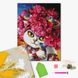 Алмазная мозаика Цветущая кошка (На подрамнике, 40х50 см, квадратные камушки), С подрамником, 40 x 50 см