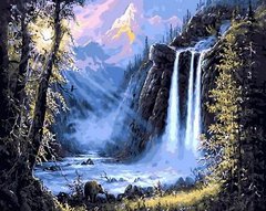 Купити Картина за номерами. Гірський водоспад  в Україні