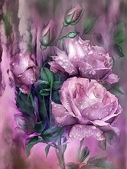 Купить Алмазная мозаика. Утренняя розовая роза 60 х 45 см  в Украине