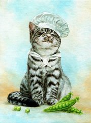 Купить Картина из мозаики. Кот поваренок  в Украине
