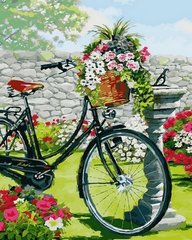Купити Картина за номерами. Велосипед в квітучому саду  в Україні