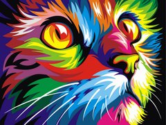 Купить Картина по номерам. Радужный кот  в Украине