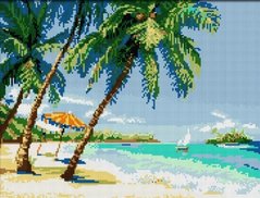 Купить Мозаика квадратными камушками Тропический пляж  в Украине