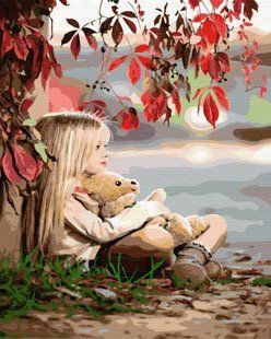 Купить Картина по номерам без коробки. Девочка с медвежонком  в Украине