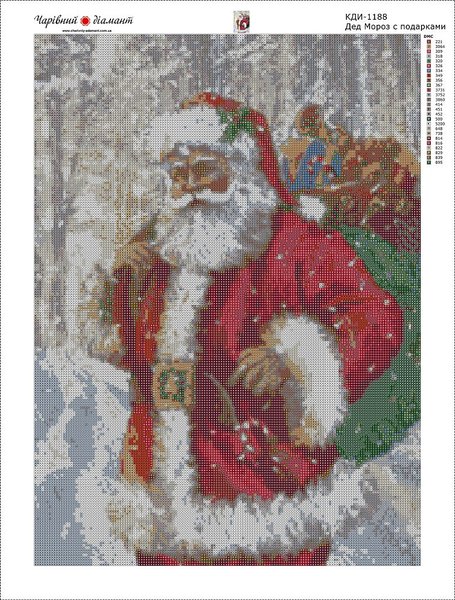 Купити Алмазна мозаїка. Дід Мороз з подарунками  в Україні