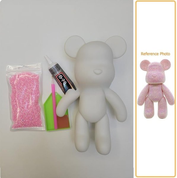 Алмазный мишка 21 см, светло-розовый (набор)