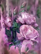 Алмазная мозаика. Утренняя розовая роза 60 х 45 см, Без подрамника, 60 х 45 см