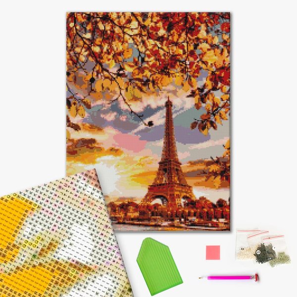 Купить Алмазная мозаика Осенний Париж (На подрамнике, 40х50 см, квадратные камушки)  в Украине