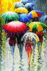 Купити Картина з мозаїки. Дощ саксофоніст  в Україні
