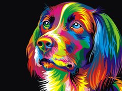 Купить Картина по номерам. Радужный пес  в Украине