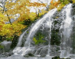 Купить Картина по номерам. Водопад и золотые листья  в Украине