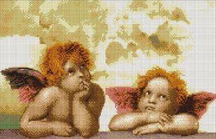 Купить Мозаика квадратными камушками Два ангела  в Украине