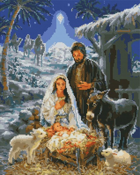 Купить Алмазная мозаика 40x50 см. Икона Рождество  в Украине
