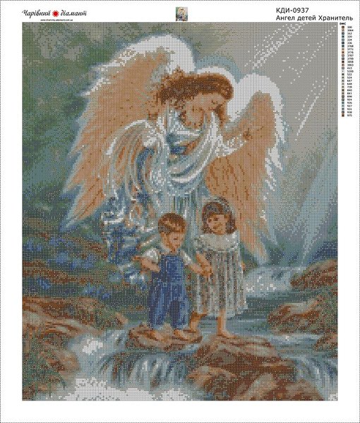 Купить Картина алмазами по номерам. Ангел – детей Хранитель  в Украине