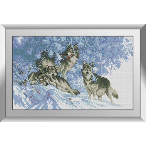 Купить Алмазная мозаика В зимнем лесу (волки)  в Украине