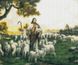 Алмазна мозаїка по номерам круглими камінчиками. Пастух зі стадом овець (на підрамнику, 30 х 40 см), З підрамником, 30 х 40 см