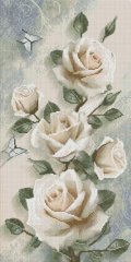 Купить Набор алмазной мозаики 30х60 см. Белые розы панно  в Украине