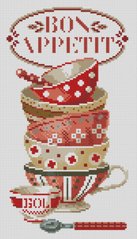 Купить Алмазная мозаика. Красные чашки 22x38 см  в Украине