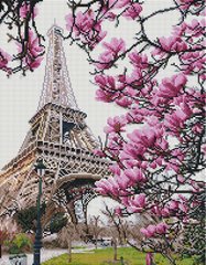 Купить Алмазная мозаика на подрамнике 40 х 50 см. Цветение в Париже (Набор для творчества)  в Украине